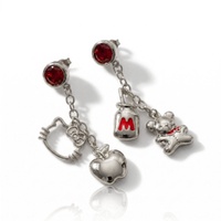Couture Kingdom - Sanrio - Hello Kitty Core Charm Drop Earrings Silver