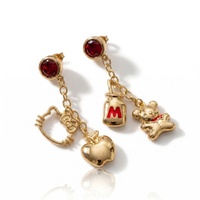 Couture Kingdom - Sanrio - Hello Kitty Core Charm Drop Earrings Yellow Gold