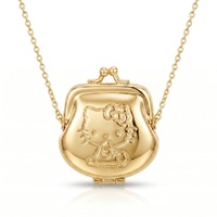 Couture Kingdom - Sanrio - Hello Kitty Kiss Lock Purse Necklace Yellow Gold