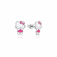 Couture Kingdom - Sanrio - Hello Kitty Pink Dress Stud Earrings Silver