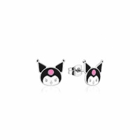 Couture Kingdom - Sanrio - Kuromi Head Stud Earrings Silver