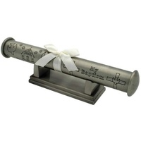 Russell Collection - Pewter Finish Baptism Certificate Holder with Stand