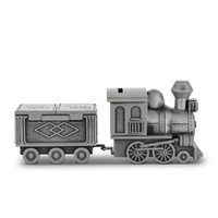 Russell Collection - Pewter Finish Mini Train Money Bank with Tooth & Curl Carriage