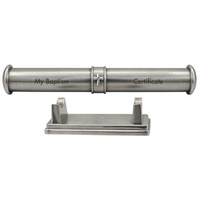 Russell Collection - Pewter Finish My Baptism Certificate Holder with Stand