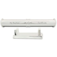 Russell Collection - Silver Plated My Baptism Certificate Holder with Stand