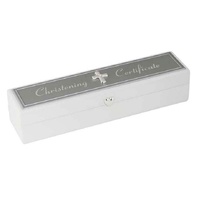 Russell Collection - Silver-Plated Christening Certificate Box White