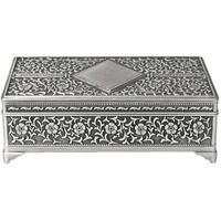 Russell Collection - Pewter Finish Diamante Jewellery Box Medium