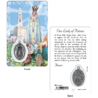 Our Lady of Fatima Souvenir Card and Charm