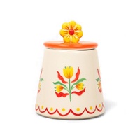 La La Land Beyond Retro Folk - Stoneware Hand Painted Sugar Pot