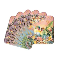 Lisa Pollock - Coasters Sunset Love Birds (Set of 6)