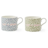 Spode Morris & Co - Love Is Enough Mugs - 340ml (Set of 2)