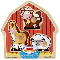 Melissa & Doug Jumbo Knob Puzzle - Barnyard Animals 3pc
