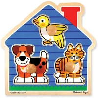 Melissa & Doug Jumbo Knob Puzzle - House Pets 3pc