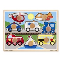 Melissa & Doug Jumbo Knob Puzzle - Vehicles 8pc