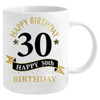 30th Birthday White & Gold Mug