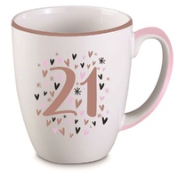21st Birthday Pastel Heart Mug