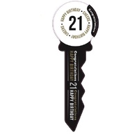 21st Birthday Black & Gold Key
