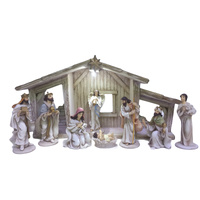 Religious Gifting Christmas Nativity Set With LED Stable