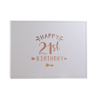 Rose Happy 21st Birthday Guest Book