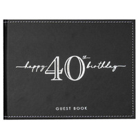 Silver & Black 40th Birthday Guest Book