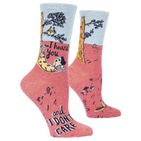 Blue Q Womens Crew Socks - I Heard You and I Don't Care