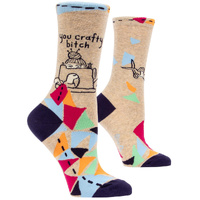 Blue Q Womens Crew Socks - You Crafty Bitch