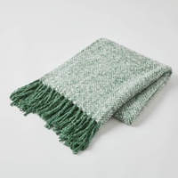 Pilbeam Living - Herringbone Throw Forest Green