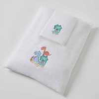 Pilbeam Baby Jiggle & Giggle - Green Dino Family Bath Towel & Face Washer Set
