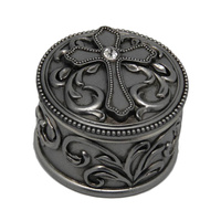 Jewellery Box With Cross - Metallic Colour