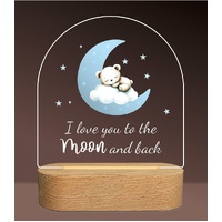 Night Light LED - Moon and Back Blue