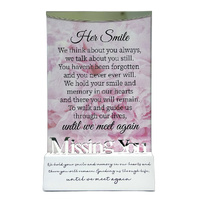 White Wood Base Glass Frame - Missing You (Her Smile) 6x4"