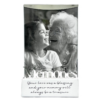 White Wood Base Glass Frame - Memories 6x4"