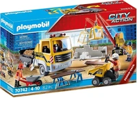 Playmobil City Action - Construction Site with Flatbed Truck