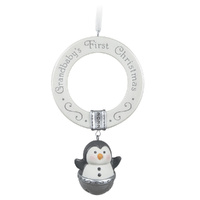 2022 Hallmark Keepsake Ornament - Grandbaby's First Christmas Penguin Bell Porcelain