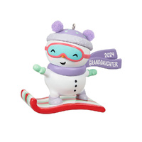 2024 Hallmark Keepsake Ornament - Granddaughter Snowboarding Snowman