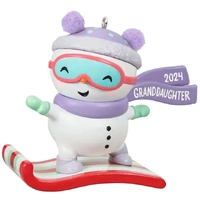2024 Hallmark Keepsake Ornament - Granddaughter Snowboarding Snowman