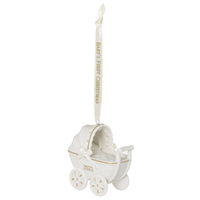 2022 Hallmark Keepsake Ornament - Baby's First Christmas Pram Porcelain