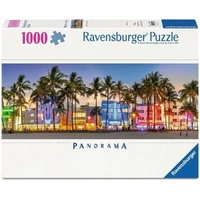 Ravensburger Puzzle 1000pc Panorama - Night Glow on Ocean Drive