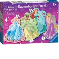Ravensburger Puzzle 10,12,14,16pc - Disney Princess Loving Life Large Shaped Puzzle