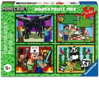 Ravensburger Puzzle 4x100pc - Minecraft Realms & Adventures Bumper Pack
