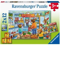 Ravensburger Puzzle 2 x 12pc - Let's Go Shopping