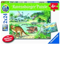 Ravensburger Puzzle 2 x 24pc - Dinosaurs of Land and Sea