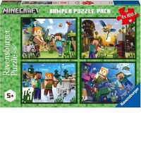 Ravensburger Puzzle 4x100pc - Minecraft Bumper Pack