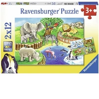 Ravensburger Puzzle 2 x 12pc - Animals In The Zoo