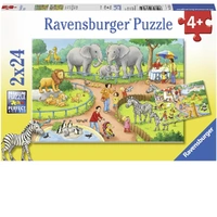 Ravensburger Puzzle 2 x 24pc - A Day at the Zoo