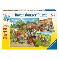 Ravensburger Puzzle 3 x 49pc - A Day with Horses