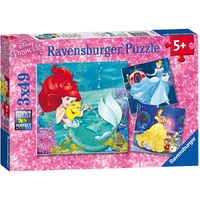 Ravensburger Puzzle 3 x 49pc - Disney Princesses Adventure