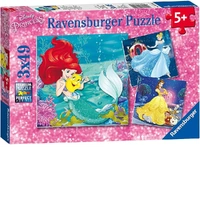 Ravensburger Puzzle 3 x 49pc - Disney Princesses Adventure