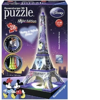 Ravensburger 3D Puzzle 216pc - Mickey & Minnie Eiffel Tower Night Edition
