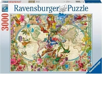Ravensburger Puzzle 3000pc - Flora & Fauna World Map